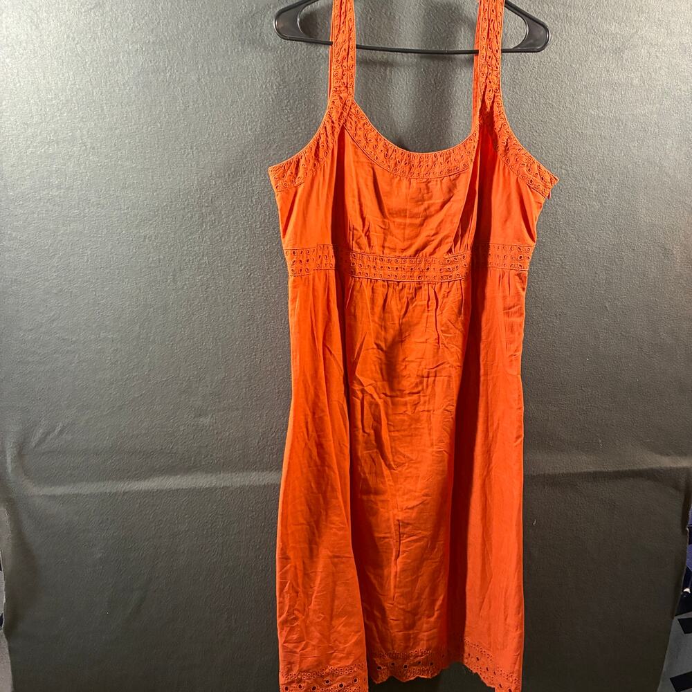 style&co women cotton‎ babydoll tank dress 18 orange lace boho cottage western